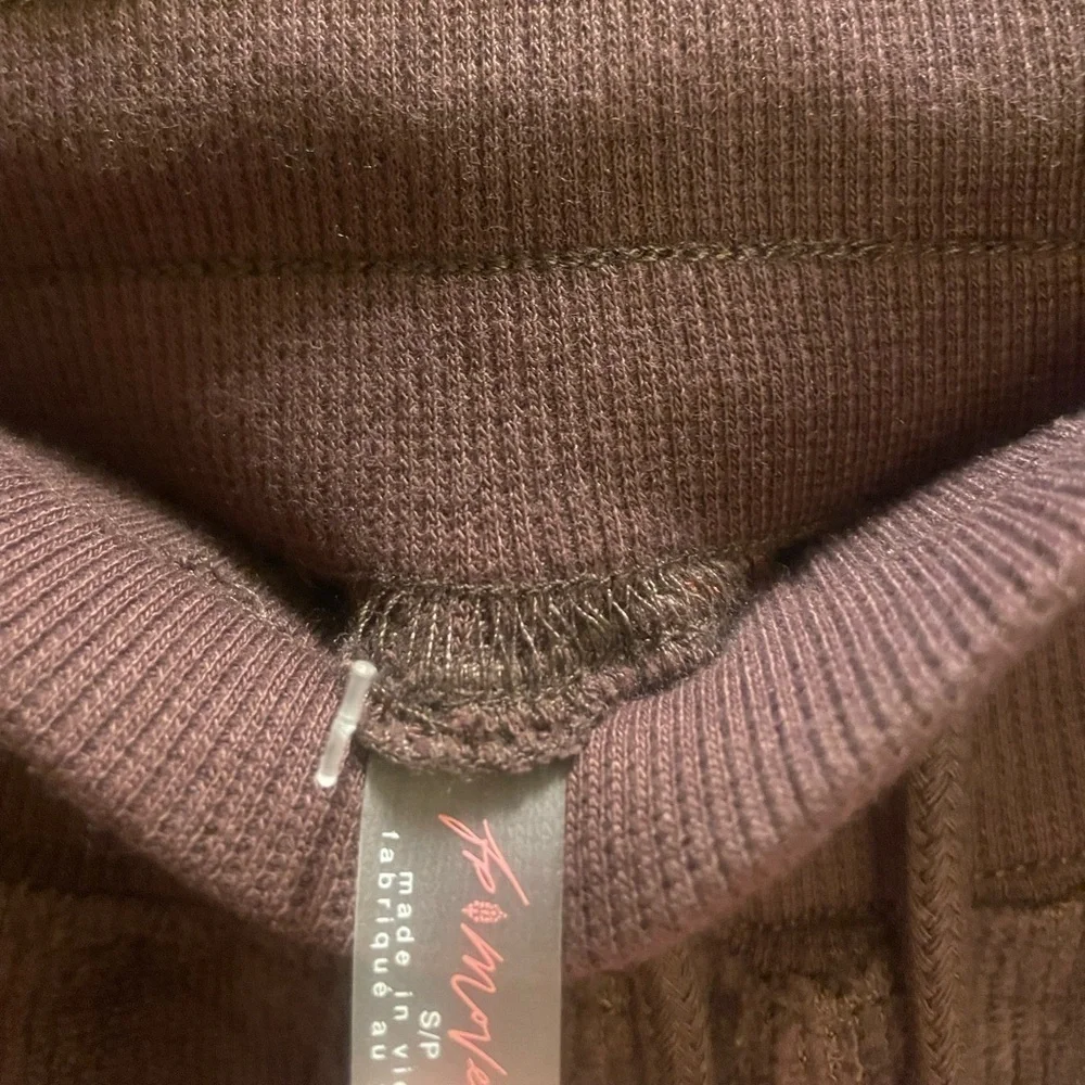 Free People Let's Volley Velour Set Small Color: Cocoa NWT